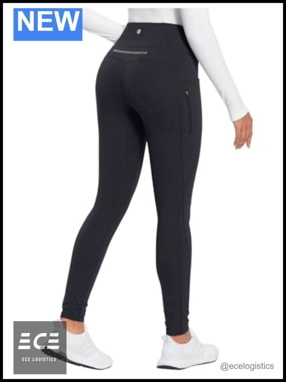 Fleece Lined Leggings High Waisted Warm Winter Pants with Pockets